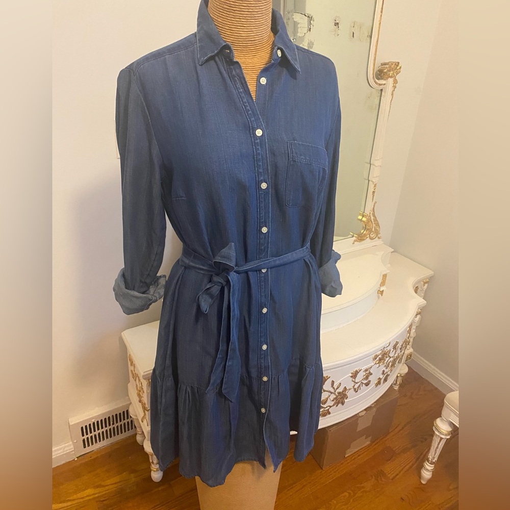 LOFT Blue Long Sleeve Dress